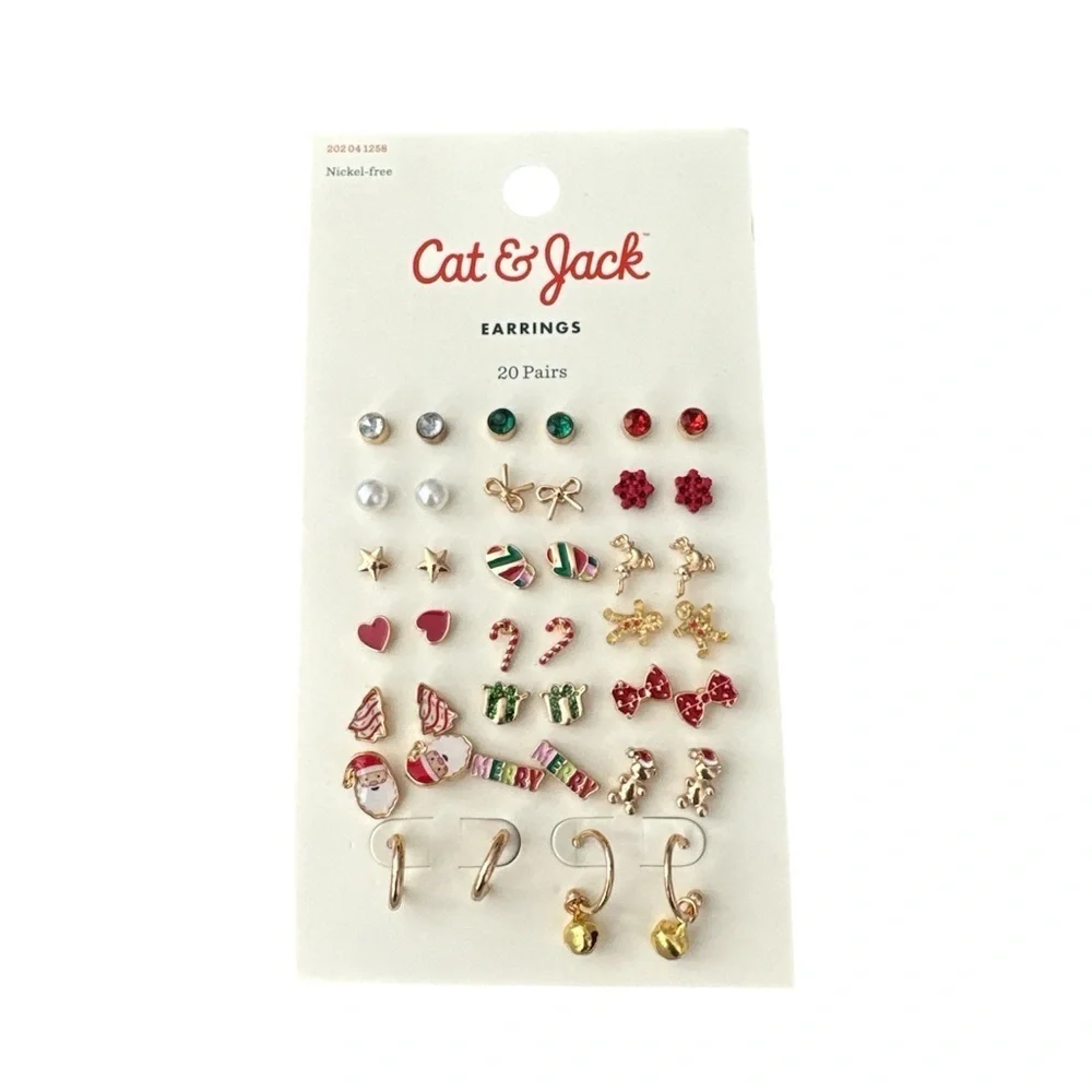 Target Cat & Jack Nickel Free Christmas Holiday Festive Earrings 20 Pairs New